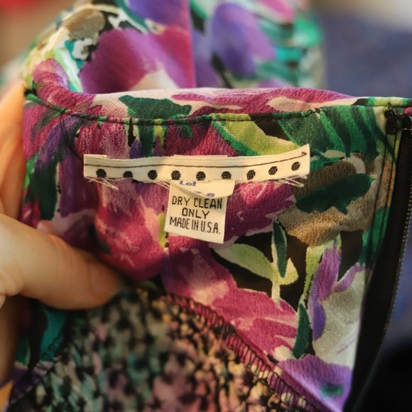 Vintage | Taffeta Floral Tea Dress - Picture 13 of 14